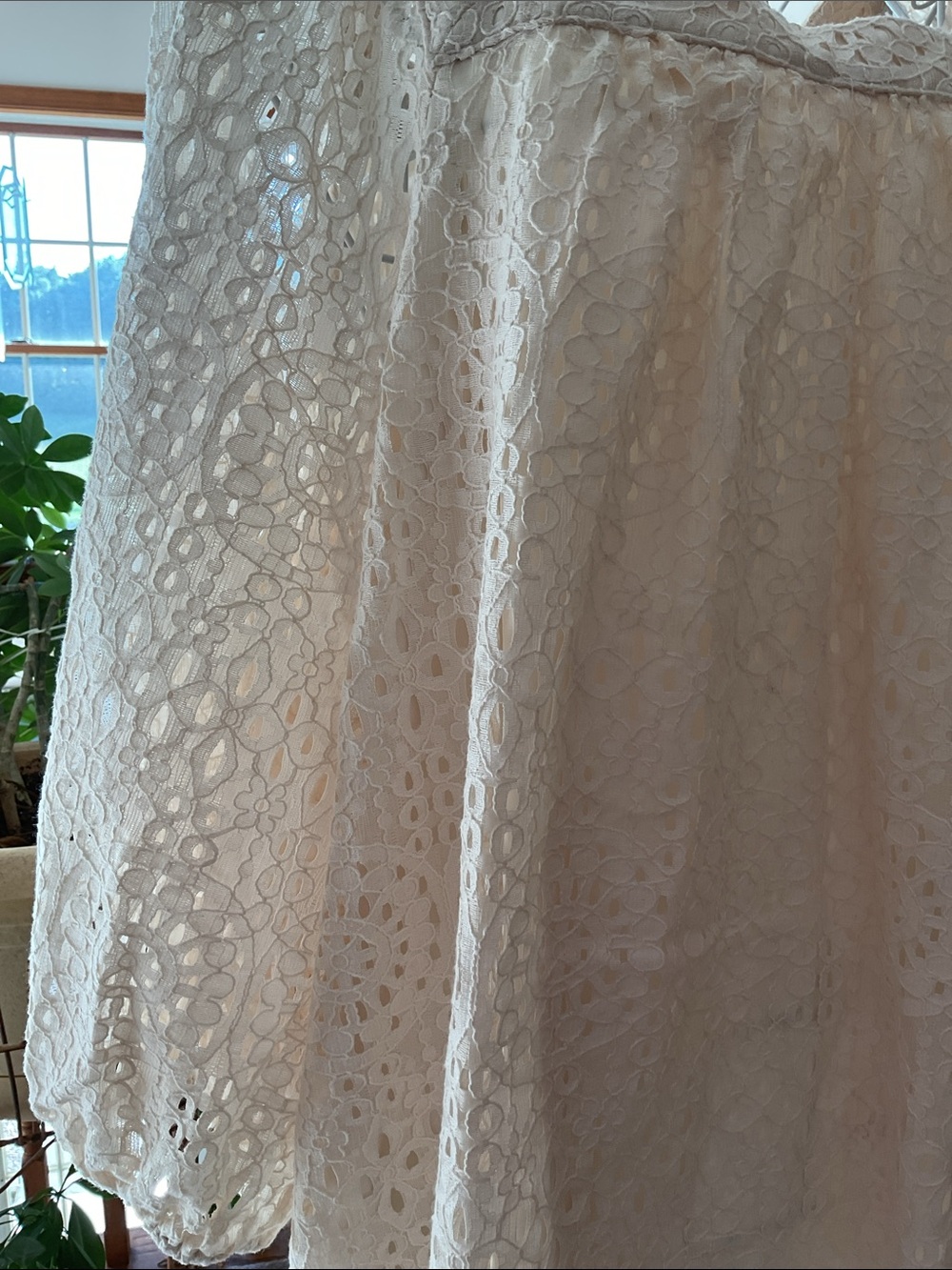LC Lauren Conrad Cream Lace Square-Neck Peasant Tunic Size XL - Picture 3 of 4